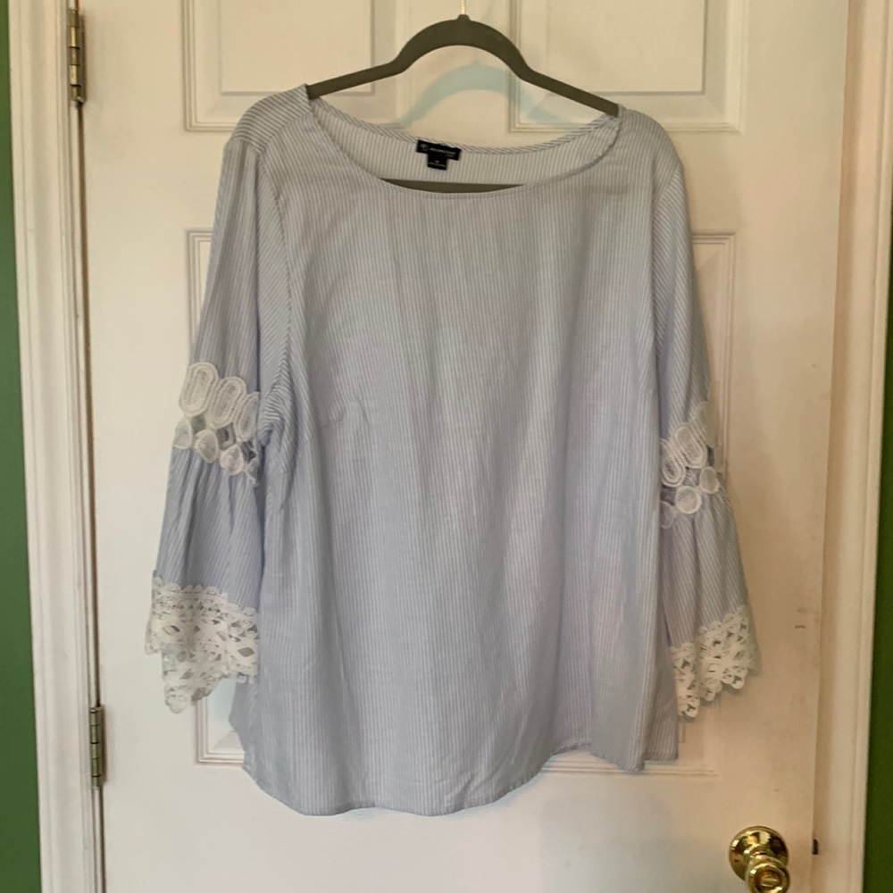 Pretty blue and white striped blouse
